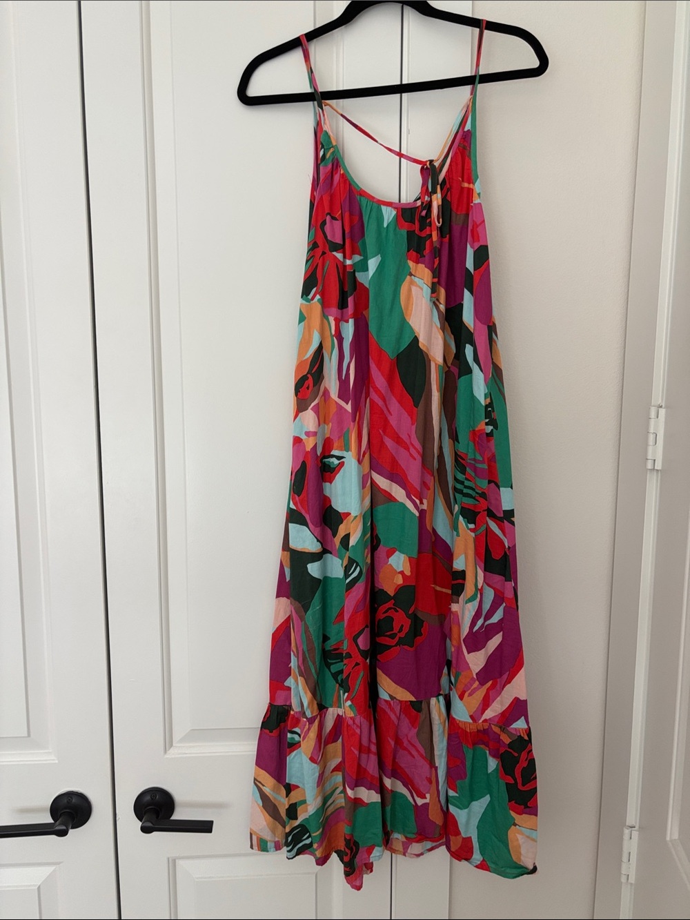 GAP Multicolor Abstract Spaghetti-Strap Maxi Dress - Picture 3 of 3